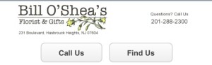 O'Shea's Florist Call To Action Buttons