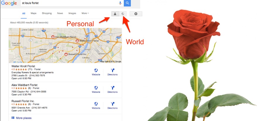 Florist SEO - Global Vs Local Search Results