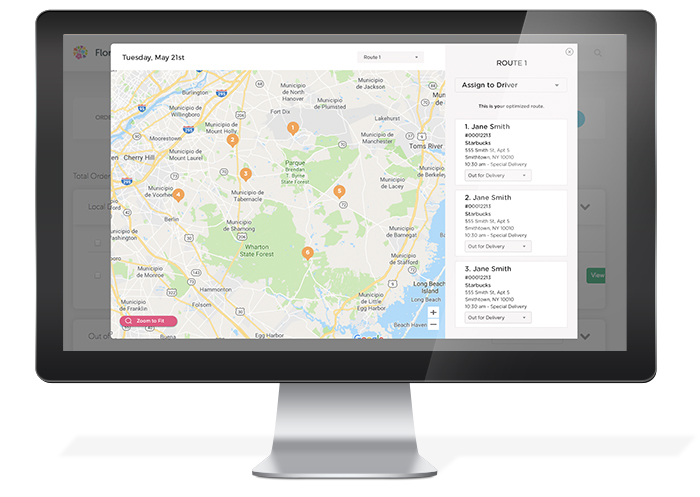 Route with Map - Florist Delivery Routing