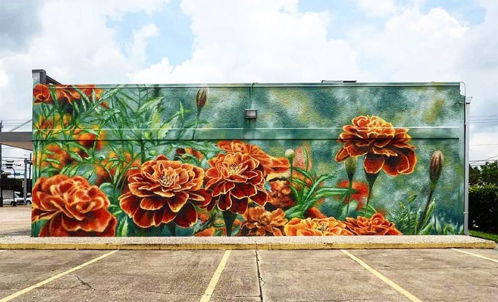 mural with flowers