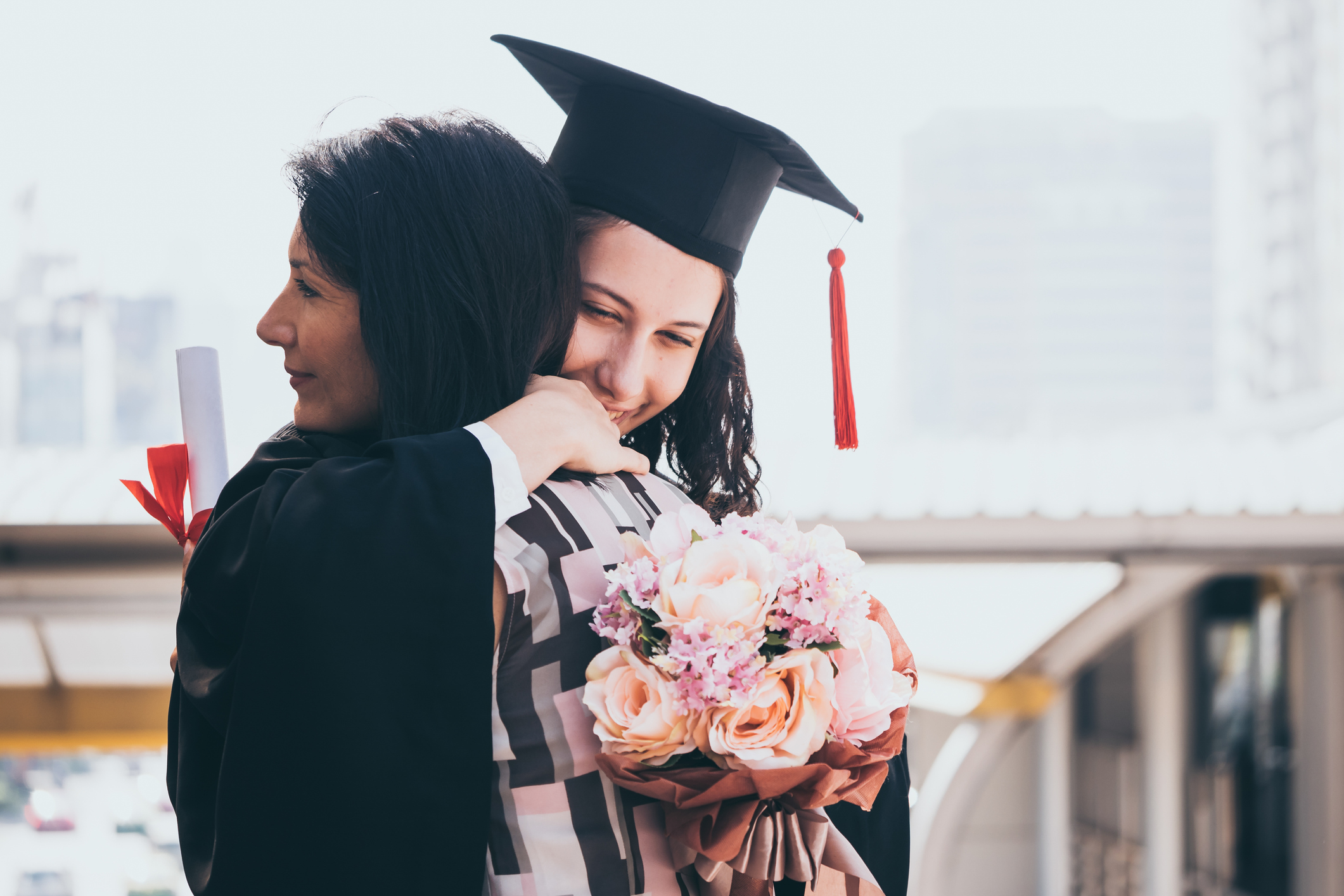 graduation and flowers