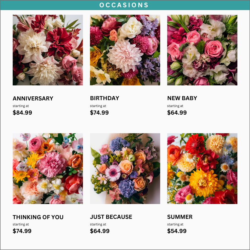Florist Product Catalog - Occasions